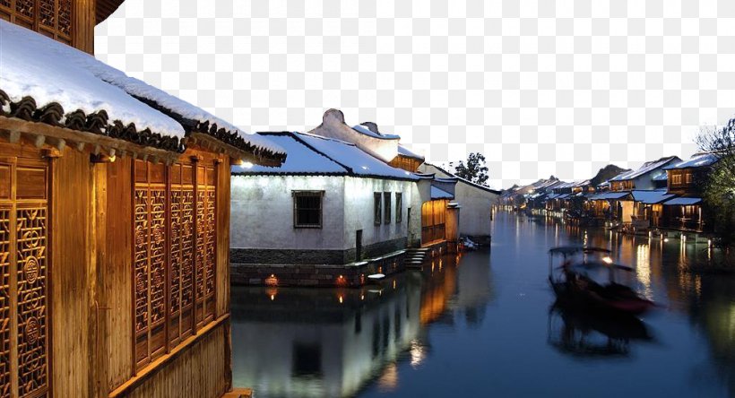 Hangzhou Xitang Shanghai Zhouzhuang Jiangnan, PNG, 1000x542px, Hangzhou, Canal, China, City, Evening Download Free