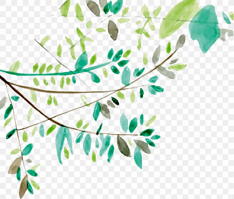 Leaf Watercolor Painting Euclidean Vector Icon, PNG, 3971x3375px, Watercolor Painting, Branch, Clip Art, Flora, Floral Design Download Free