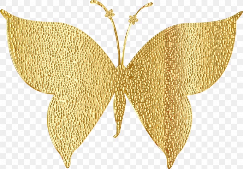 Butterfly Gold Color Clip Art, PNG, 2338x1634px, Butterfly, Byte, Color, Gold, Insect Download Free