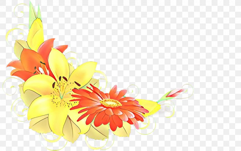 Flower Yellow Gerbera Cut Flowers Petal, PNG, 1600x1005px, Cartoon, Bouquet, Cut Flowers, Flower, Gerbera Download Free