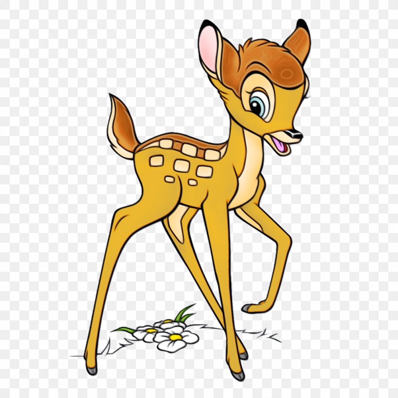 Deer Cartoon Fawn Wildlife Clip Art, PNG, 1024x1024px, Watercolor, Animal Figure, Cartoon, Deer, Fawn Download Free