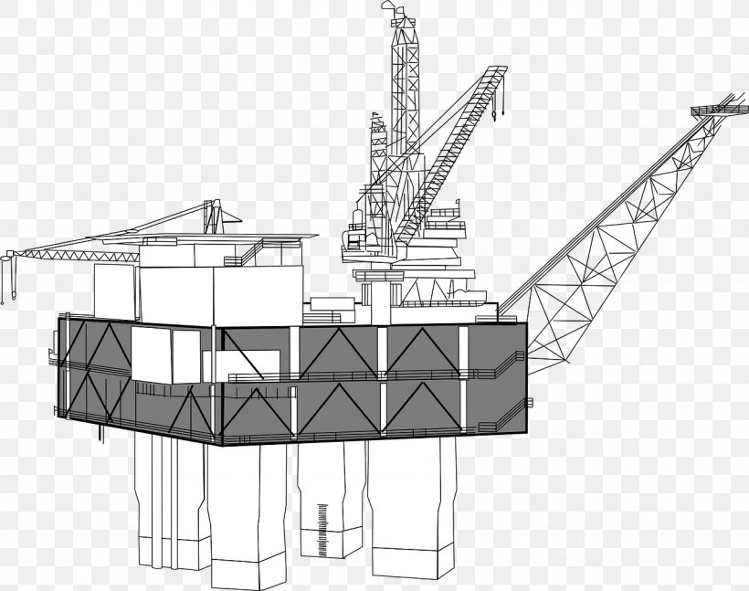 Drilling Rig Oil Platform Petroleum Clip Art, PNG, 1280x1011px, Drilling Rig, Augers, Black And White, Crane, Derrick Download Free