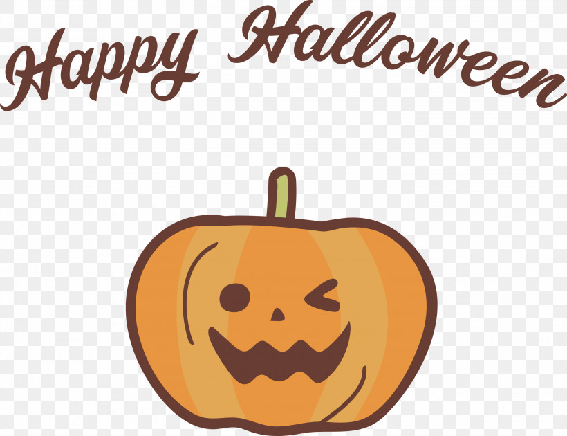 Happy Halloween, PNG, 3000x2307px, Happy Halloween, Calabaza, Cartoon, Fruit, Happiness Download Free