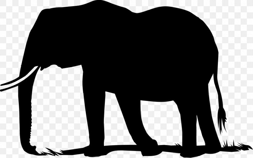 Indian Elephant African Elephant Clip Art Silhouette, PNG, 900x562px, Indian Elephant, African Elephant, Animal, Animal Figure, Black M Download Free