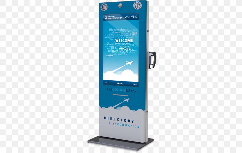 Interactive Kiosks Wayfinding John Glenn Columbus International Airport Digital Signs, PNG, 620x520px, Interactive Kiosks, Advertising, Airport, Banner, Digital Signs Download Free