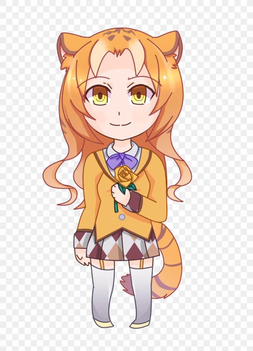 Kemono Friends Cat Golden Tiger Mammal, PNG, 846x1172px, Watercolor, Cartoon, Flower, Frame, Heart Download Free