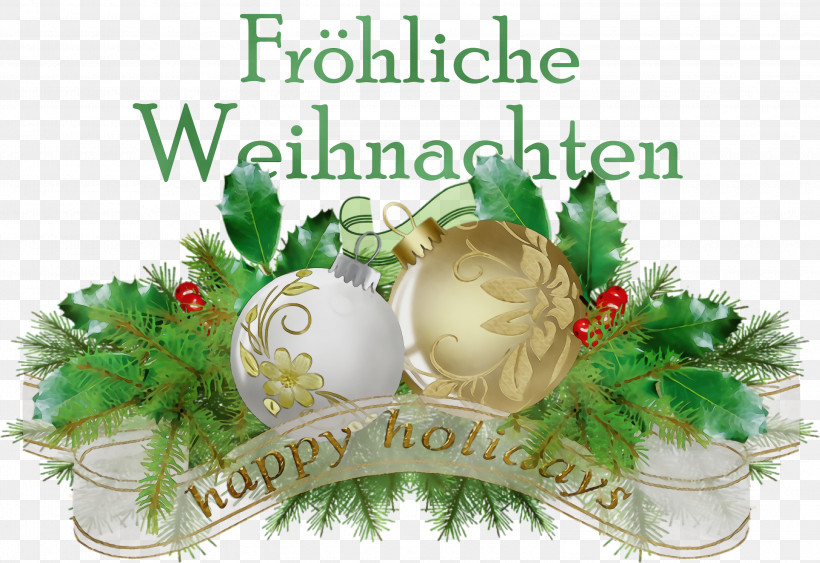 Happy Holidays Ribbon, PNG, 3000x2063px, Frohliche Weihnachten, Bauble, Birthday, Christmas Day, Christmas Decoration Download Free