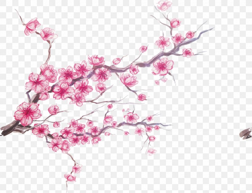 Cherry Blossom Ink, PNG, 2450x1880px, Cherry Blossom, Blossom, Branch, Floral Design, Flower Download Free