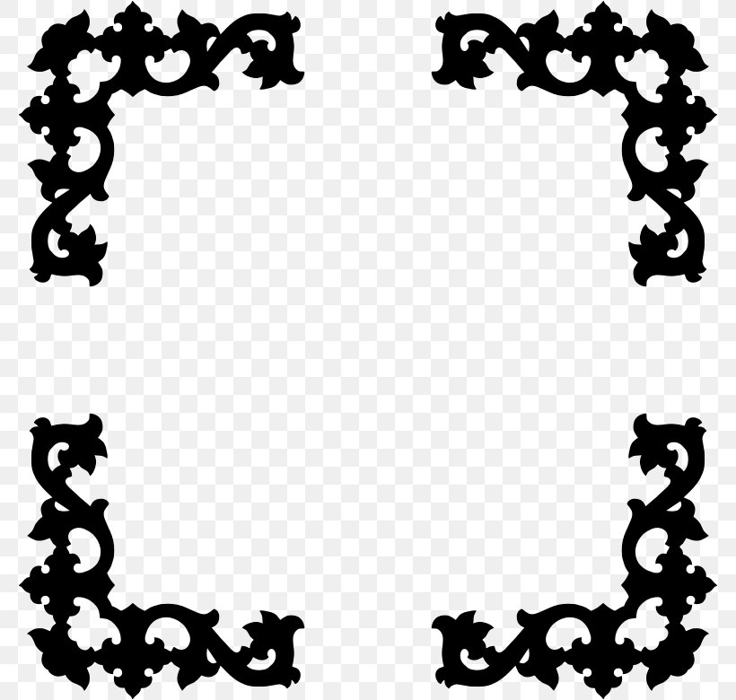 Picture Frames Silhouette Clip Art, PNG, 780x780px, Picture Frames, Black, Black And White, Decorative Arts, Line Art Download Free