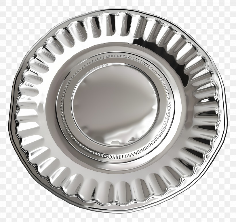 Silver Paper Plate - Silver Metal Plate Illustration PNG