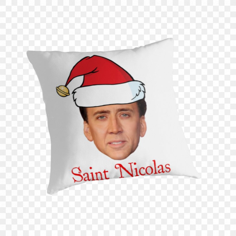 Nicolas Cage T-shirt Pillow Saint Christmas, PNG, 875x875px, Nicolas Cage, Cap, Christmas, Cushion, Headgear Download Free