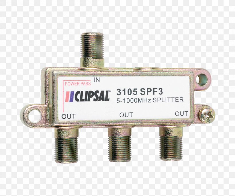 Electronic Component Clipsal 3105SPF3 Splitter 3-Way F Terrestial 1 Jaguar F-Type 3 Way 1GHz, PNG, 1200x1000px, Electronic Component, Aerials, Circuit Component, Clipsal, Diplexer Download Free