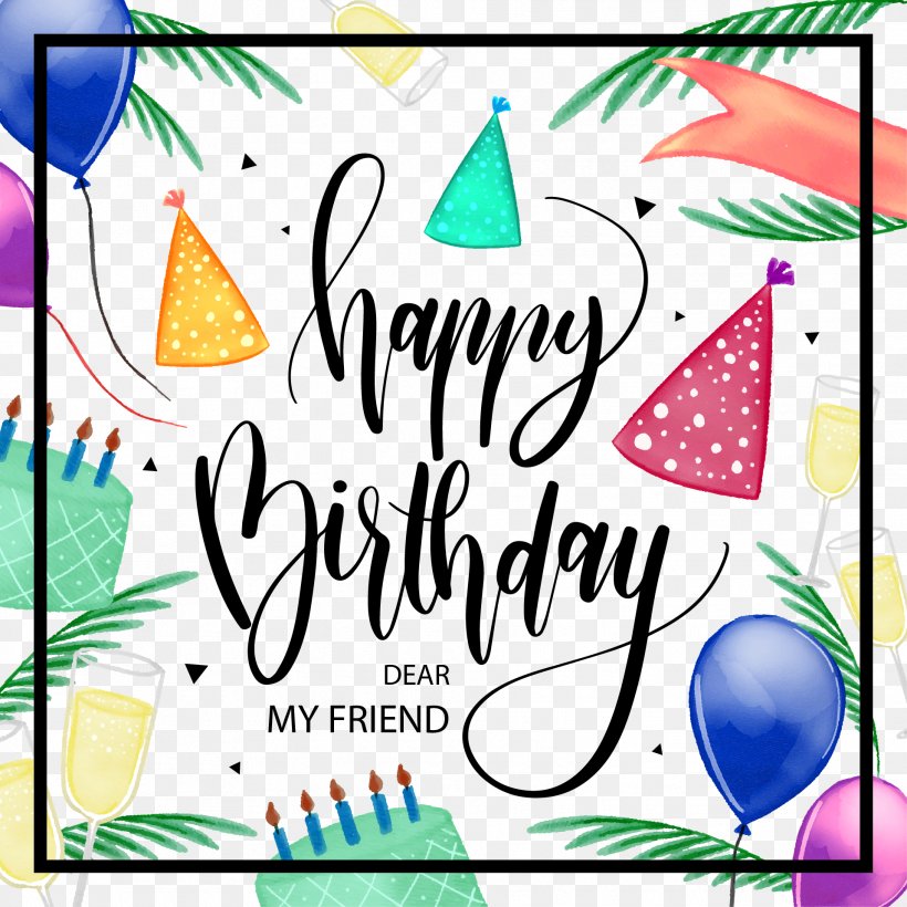 Vector Hand Painted Happy Birthday, PNG, 1917x1917px, Birthday, Area, Art, Art Paper, Banner Download Free