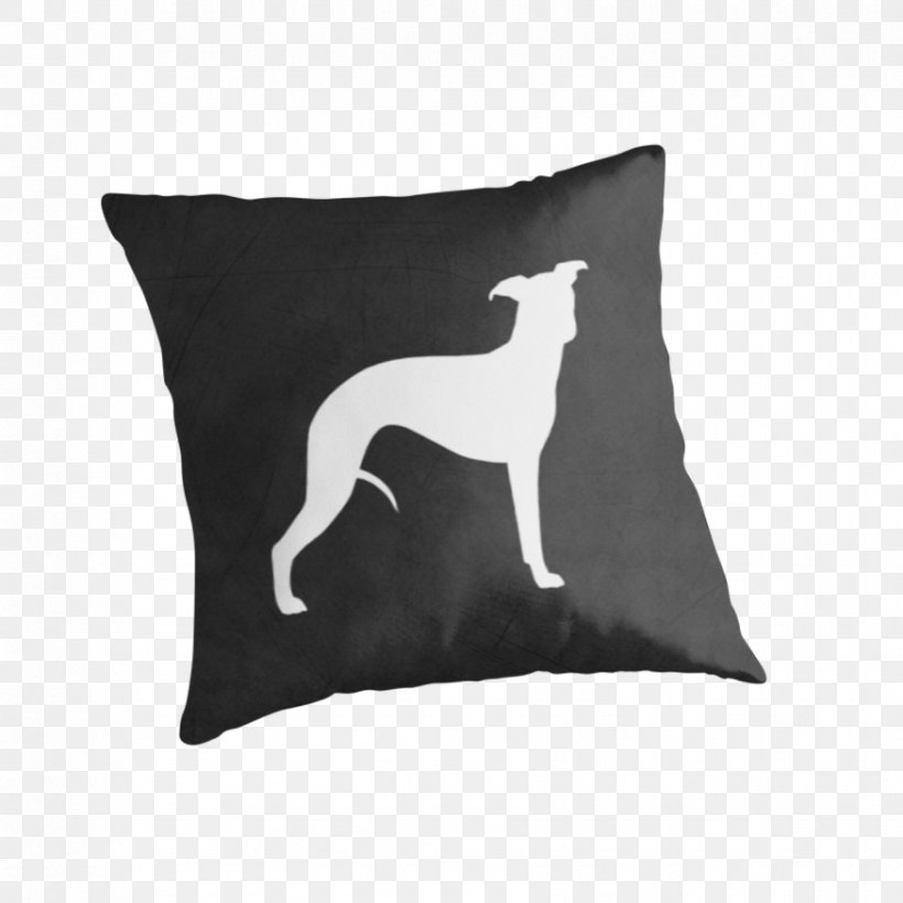 Italian Greyhound Whippet Throw Pillows Cushion, PNG, 875x875px, Italian Greyhound, Black, Black And White, Breed, Cushion Download Free