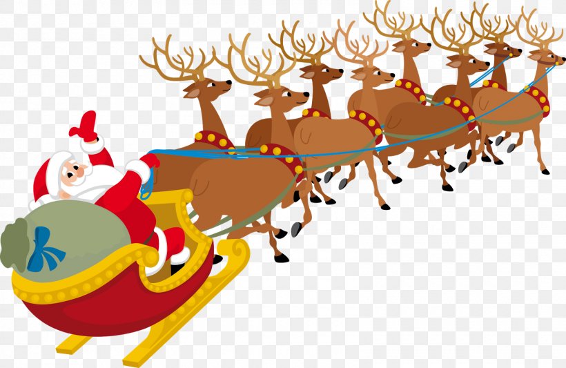 Santa Claus Reindeer Sled Clip Art, PNG, 1600x1040px, Santa Claus, Christmas, Christmas Decoration, Christmas Music, Christmas Ornament Download Free