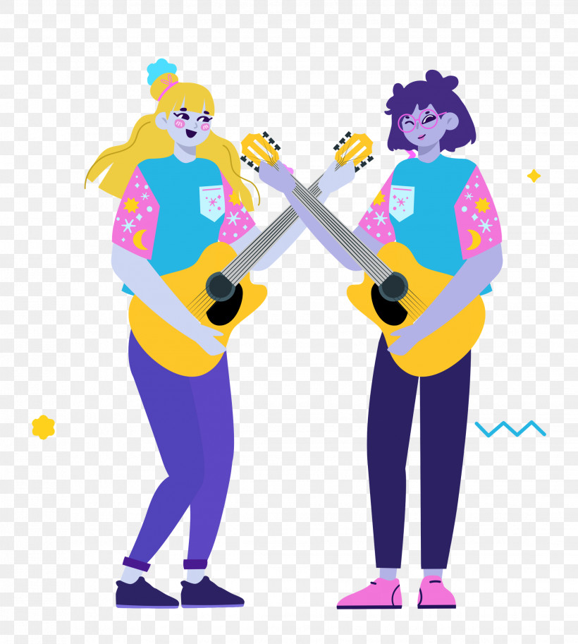 Music Guitar Party Time, PNG, 2243x2500px, Music, Behavior, Cartoon, Clothing, Guitar Download Free
