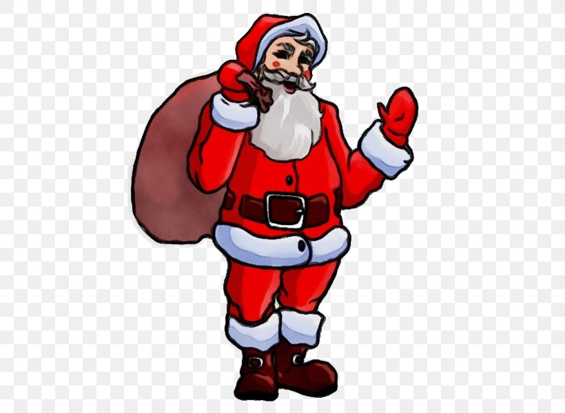 Santa Claus, PNG, 600x600px, Watercolor, Cartoon, Christmas, Costume, Paint Download Free