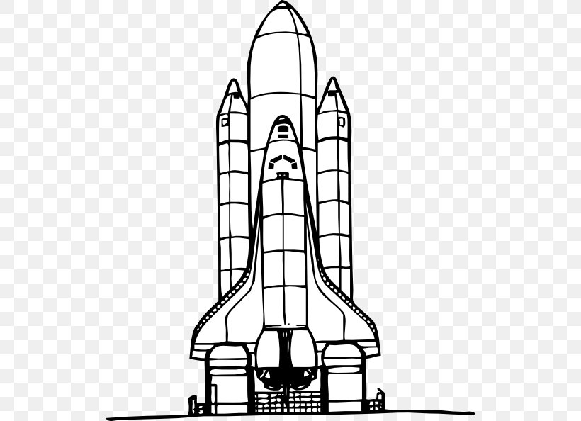 Space Shuttle Spacecraft Drawing Clip Art, PNG, 522x594px, Space Shuttle, Area, Astronaut, Black And White, Drawing Download Free