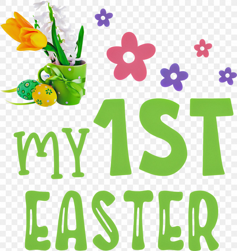 My 1st Easter Happy Easter, PNG, 2827x3000px, My 1st Easter, Floral Design, Green, Happiness, Happy Easter Download Free