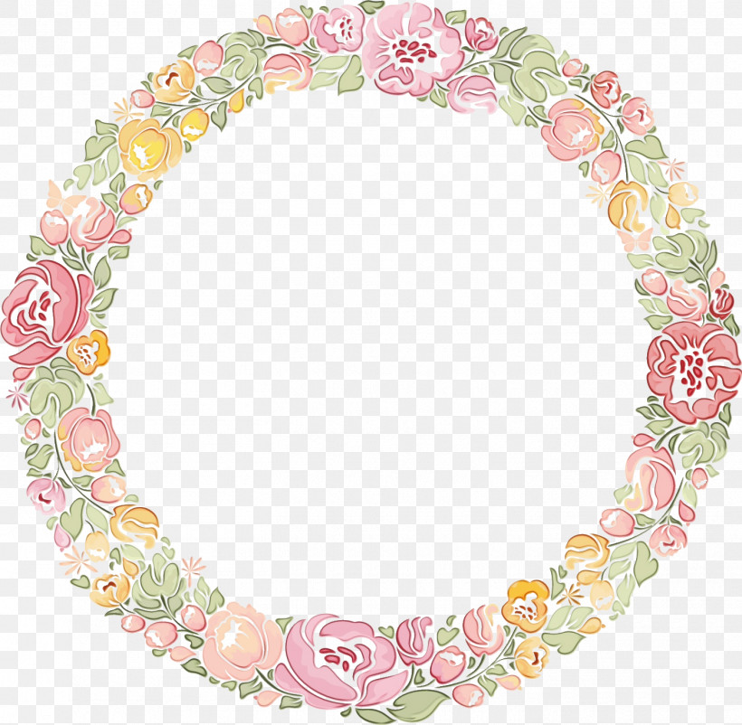 Pink Circle Oval Lei, PNG, 1415x1384px, Flower Circle Frame, Circle, Floral Circle Frame, Lei, Oval Download Free