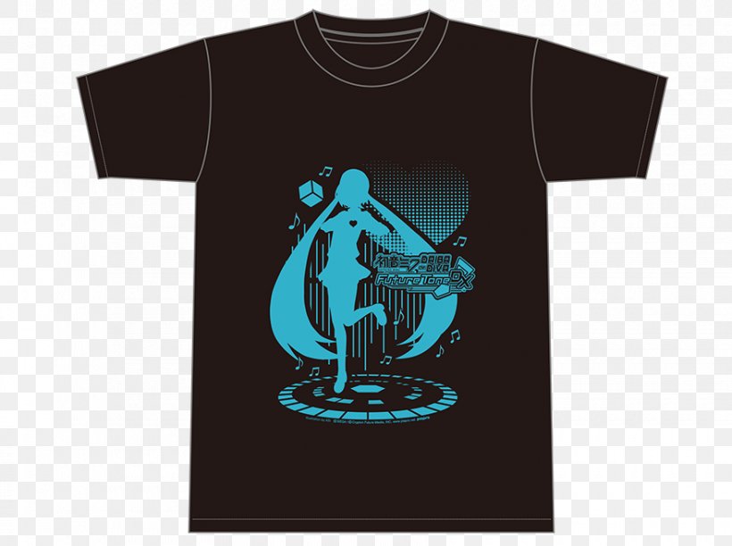 T-shirt Hatsune Miku: Project DIVA Arcade Future Tone Joypolis Punched Pocket Sleeve, PNG, 880x657px, Tshirt, Black, Blue, Brand, Clothing Download Free