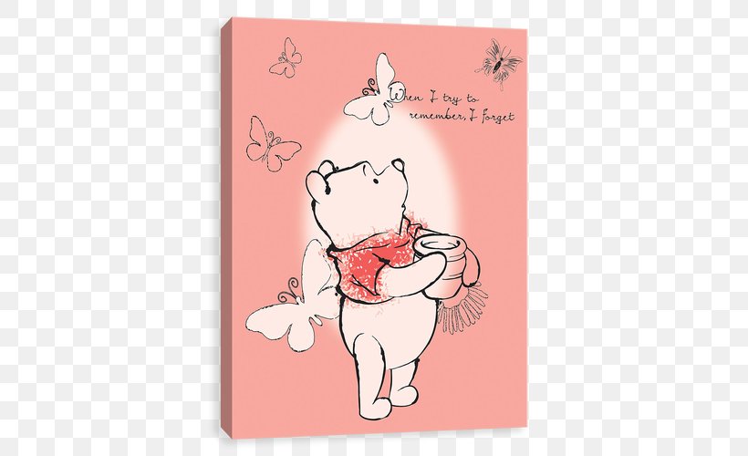 Winnie-the-Pooh Kitten Canvas Print, PNG, 500x500px, Watercolor, Cartoon, Flower, Frame, Heart Download Free