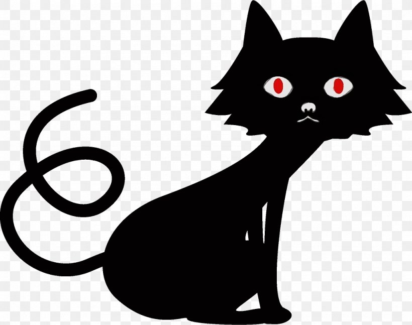 Cat Black Cat Small To Medium-sized Cats Black White, PNG, 1024x808px, Watercolor, Black, Black Cat, Cartoon, Cat Download Free
