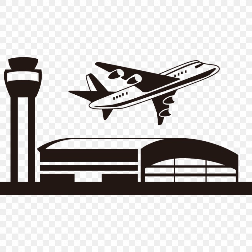 Airplane Logo Brand Font, PNG, 833x833px, Airplane, Aircraft, Black And White, Brand, Logo Download Free