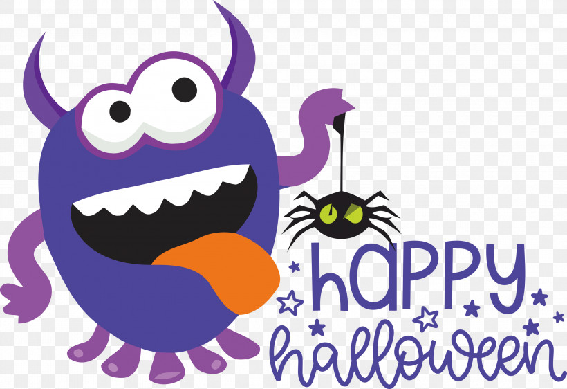 Happy Halloween, PNG, 2999x2059px, Happy Halloween, Biology, Cartoon, Geometry, Happiness Download Free