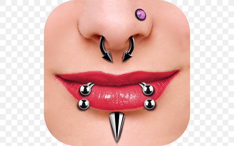 Lip Body Piercing Eyebrow, PNG, 512x512px, Lip, Android, Body, Body Piercing, Cheek Download Free