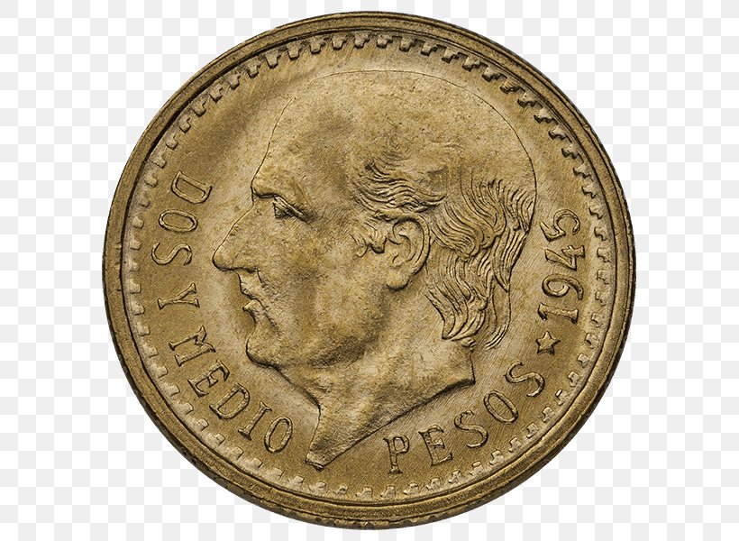 Mexico Dos Pesos Gold Coin Mexican Peso, PNG, 600x600px, Mexico, Ancient History, Coin, Copper, Currency Download Free