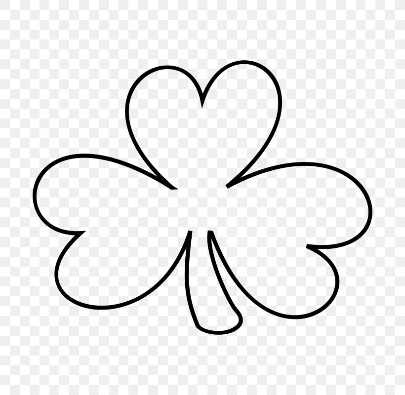 Shamrock Saint Patrick's Day Clover Clip Art, PNG, 800x800px, Shamrock, Area, Black And White, Butterfly, Clover Download Free