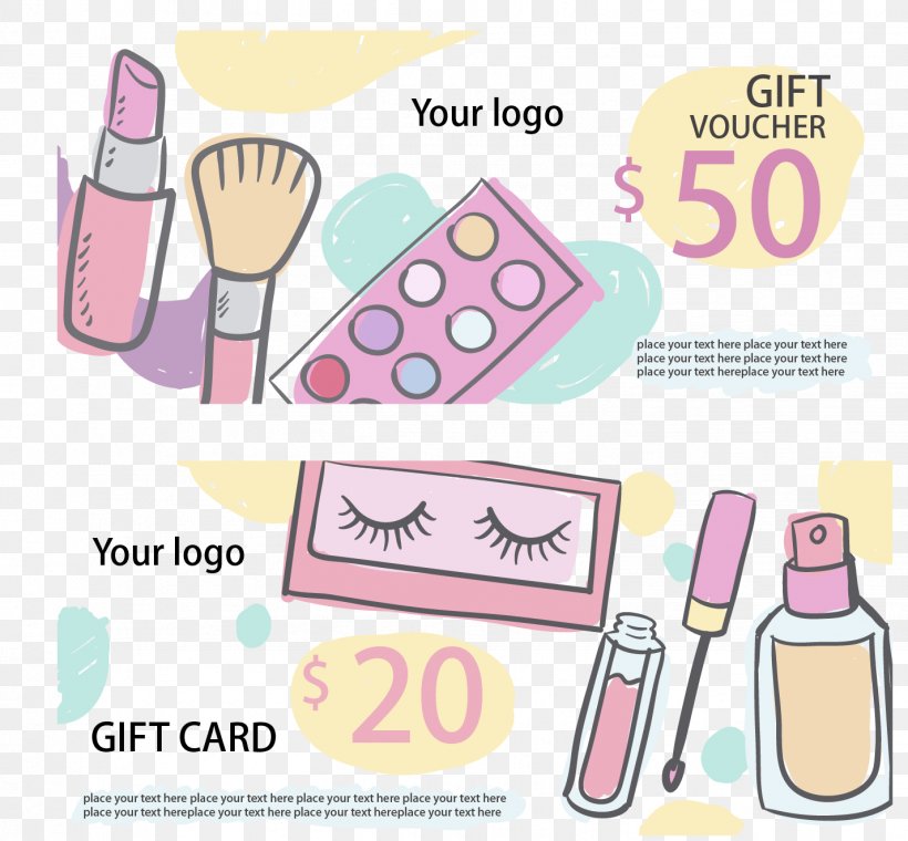 Hand-painted Cosmetics Discount Card, PNG, 1427x1323px, Cosmetics, Beauty, Clip Art, Cosmetology, Drawing Download Free