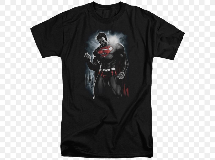 T-shirt Superman Top Sleeveless Shirt Comic Book, PNG, 600x608px, Tshirt, Black, Brand, Clothing, Comic Book Download Free