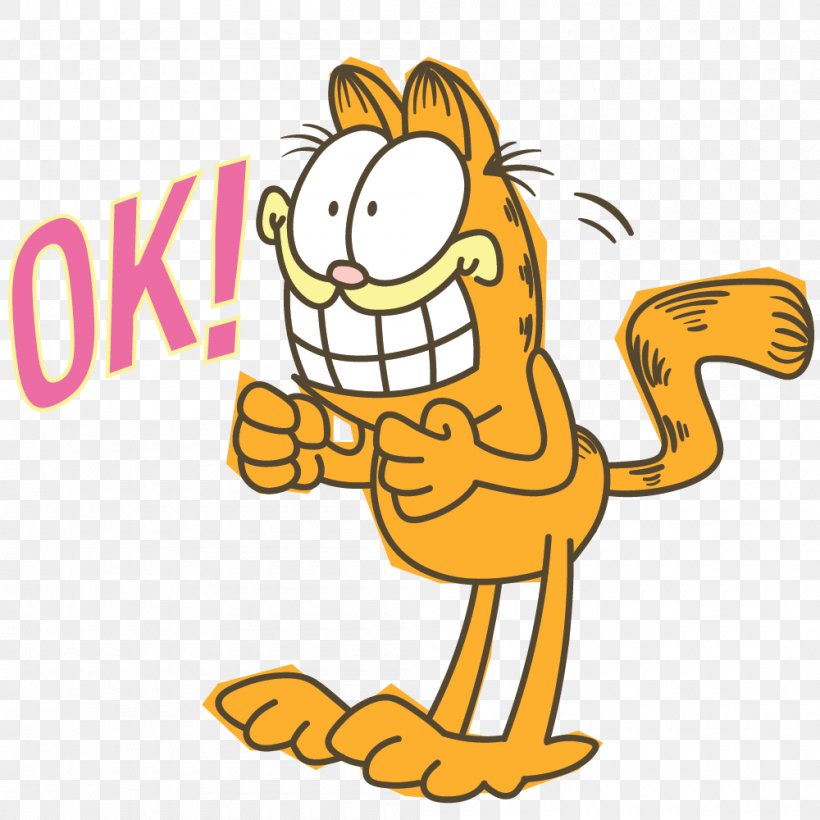 Garfield Cat Paws, Inc. LINE Sticker, PNG, 1000x1000px, Garfield, Animal Figure, Area, Art, Artwork Download Free