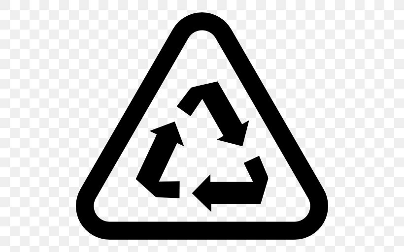 Recycling Symbol Recycling Bin, PNG, 512x512px, Recycling Symbol, Area, Black And White, Brand, Highdensity Polyethylene Download Free