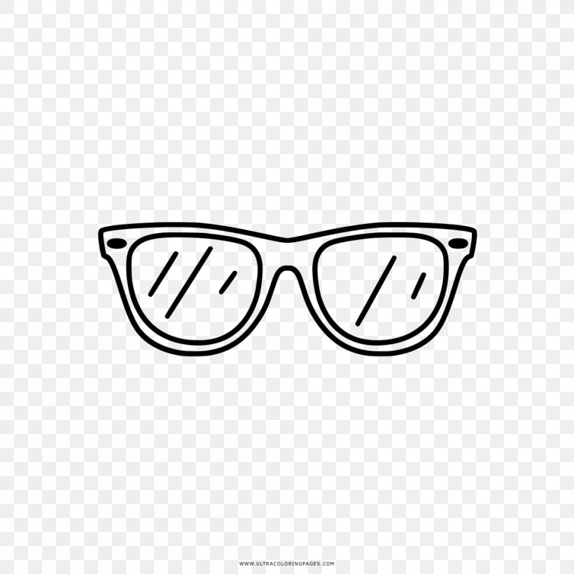 Sunglasses Goggles Coloring Book Sunglass Hut, PNG, 1000x1000px, Glasses, Area, Ausmalbild, Black, Black And White Download Free