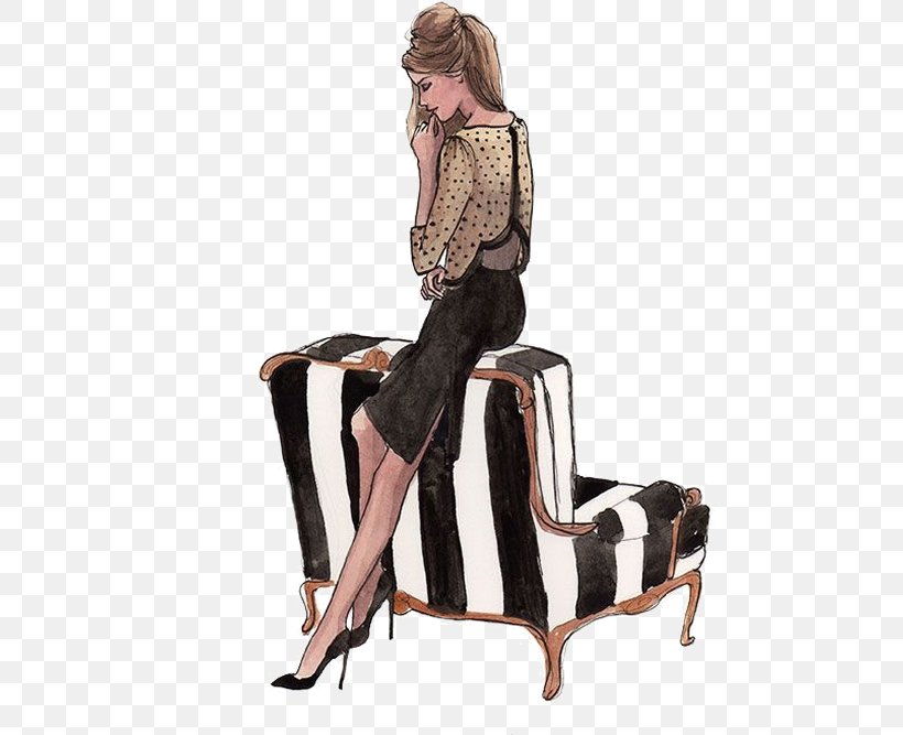 Fashion Illustration Woman Drawing, PNG, 528x667px, Fashion Illustration, Art, Art Book, Caricature, Chair Download Free