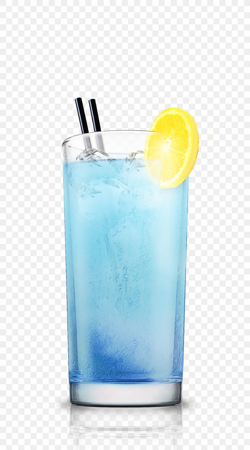 Drink Alcoholic Beverage Blue Lagoon Highball Glass Blue Hawaii, PNG, 1430x2574px, Watercolor, Alcoholic Beverage, Blue Hawaii, Blue Lagoon, Cocktail Download Free