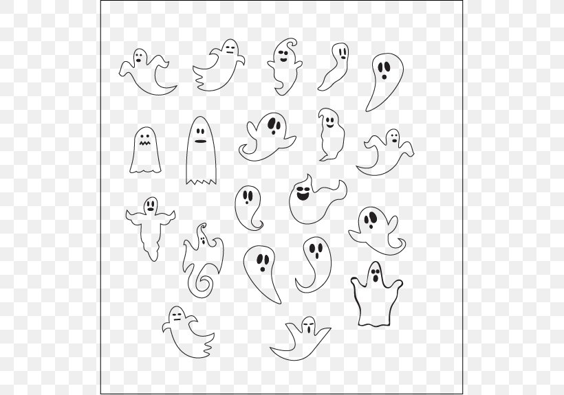 Halloween Ghostimps Paper Clip Art, PNG, 529x575px, Halloween, Area, Black And White, Body Jewelry, Cartoon Download Free