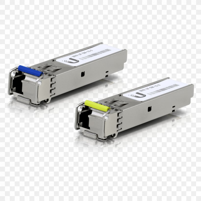 Single-mode Optical Fiber Small Form-factor Pluggable Transceiver Ubiquiti U Fiber Single-Mode Gigabit Ethernet Ubiquiti Networks, PNG, 1200x1200px, 10 Gigabit Ethernet, Singlemode Optical Fiber, Computer Network, Electronic Component, Electronics Accessory Download Free