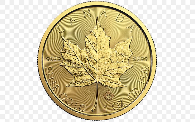 Canadian Gold Maple Leaf Canadian Maple Leaf Bullion Coin, PNG, 512x512px, Canadian Gold Maple Leaf, Bullion, Bullion Coin, Canadian Maple Leaf, Coin Download Free