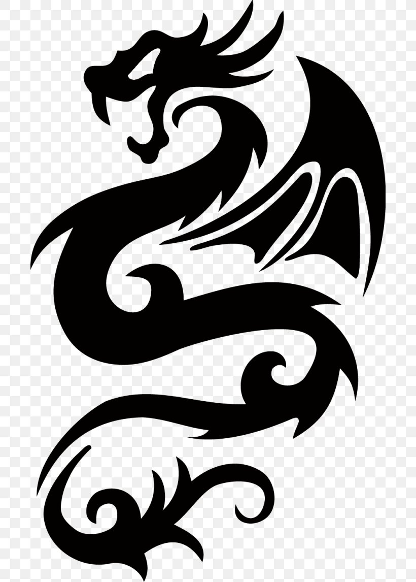 Wall decal Sticker Paper Tattoo dragon dragon monochrome png  PNGEgg