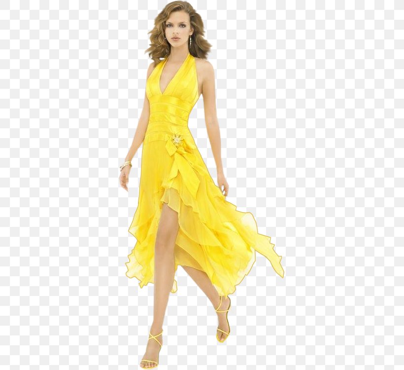 Cocktail Dress Yellow Fashion Prom, PNG, 337x750px, Watercolor, Cartoon, Flower, Frame, Heart Download Free