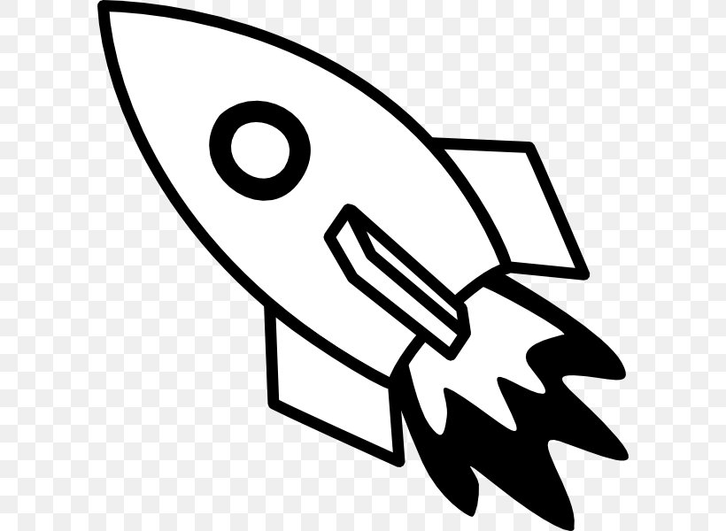 Rocket Spacecraft Black And White Clip Art, PNG, 600x600px, Rocket ...