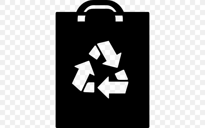 Paper Plastic Bag Recycling Bin Recycling Symbol, PNG, 512x512px, Paper, Bin Bag, Black, Black And White, Brand Download Free