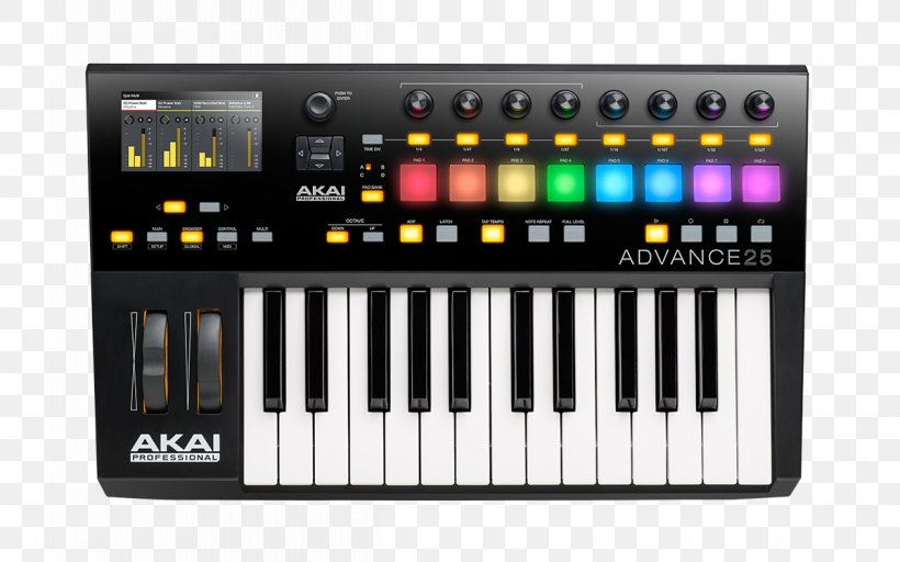 Computer Keyboard Akai ADVANCE 25 MIDI Controllers Akai Advance 61, PNG, 1200x750px, Watercolor, Cartoon, Flower, Frame, Heart Download Free