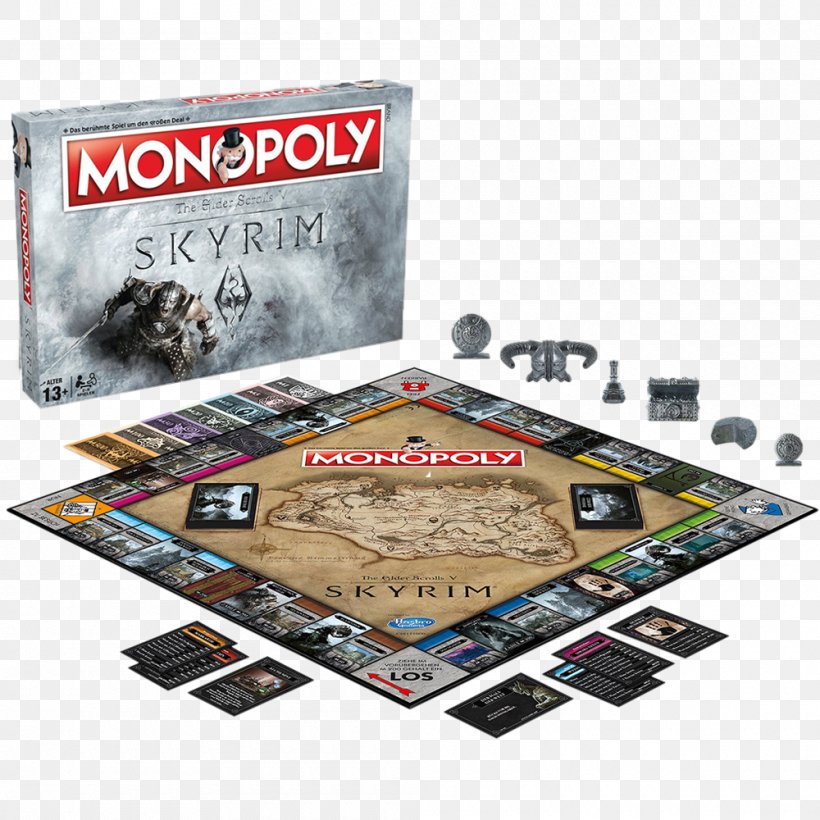 Winning Moves Monopoly The Elder Scrolls V: Skyrim – Dragonborn Board Game, PNG, 1000x1000px, Monopoly, Board Game, Card Game, Elder Scrolls, Elder Scrolls V Skyrim Download Free