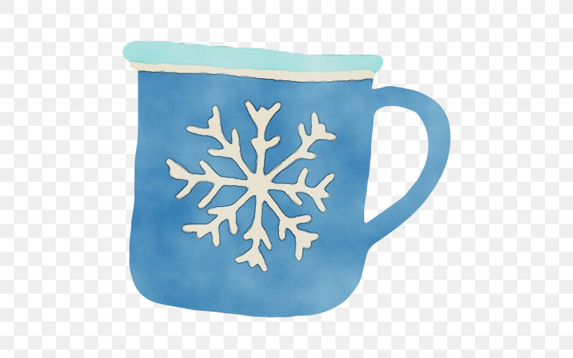 Cobalt Blue / M Snowflake-m Snowflake / M Mug, PNG, 512x512px, Watercolor, Mug, Paint, Snowflakem, Wet Ink Download Free