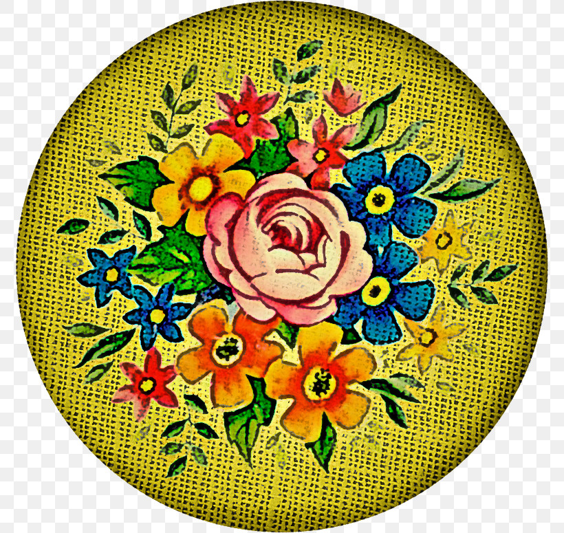 Floral Design, PNG, 776x775px, Yellow, Bouquet, Circle, Floral Design, Flower Download Free